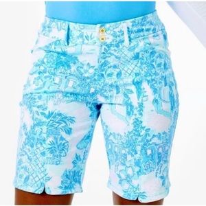 NWT Lilly Pulitzer Luxletic Toile Me About It Bettina Shorts sz 10